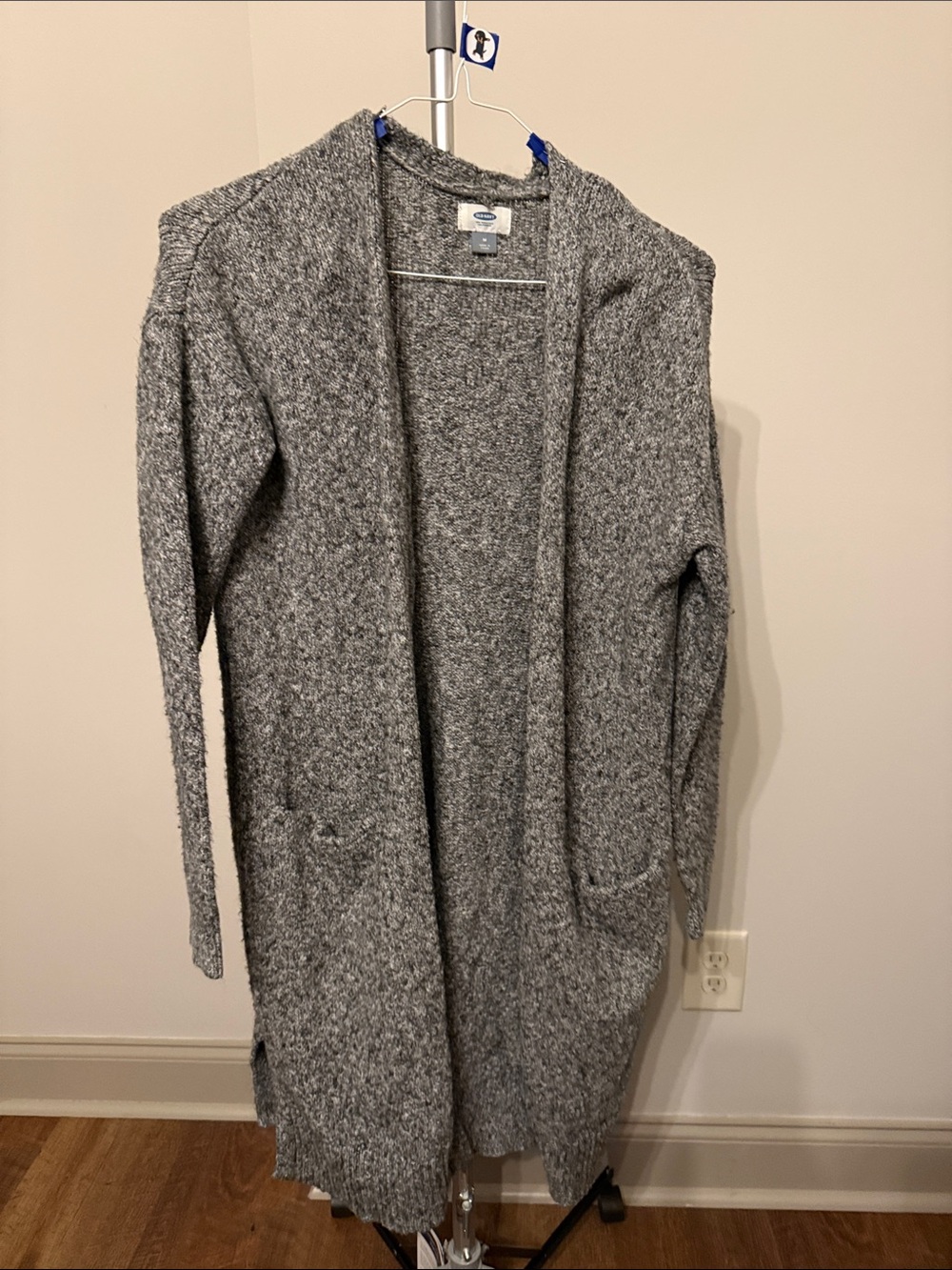 Old Navy Heather Gray Long Open-Front Cardigan